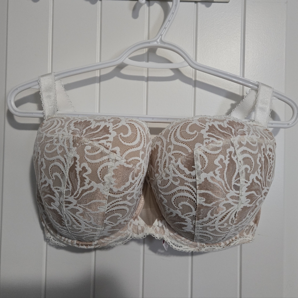 Ewa Michalak White Lace Padded Bra Size 36HH